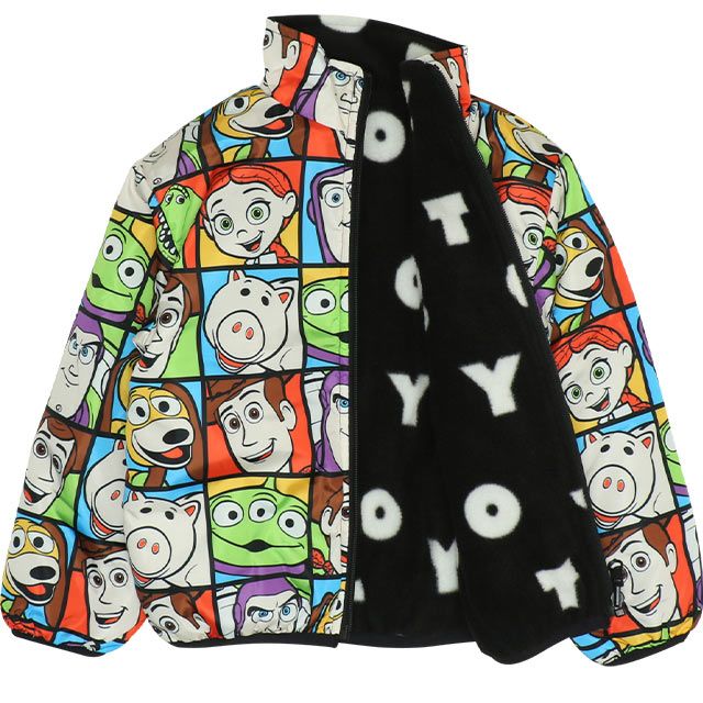 【ベビードール】トイ・ストーリー リバーシブルアウター 9898K / ウッディ バズ・ライトイヤー ジェシー レックス ハム スリンキー・ドッグ エイリアン リトルグリーンメン 中綿 フリース 2WAY ブルゾン フードなし ベビーサイズ キッズ