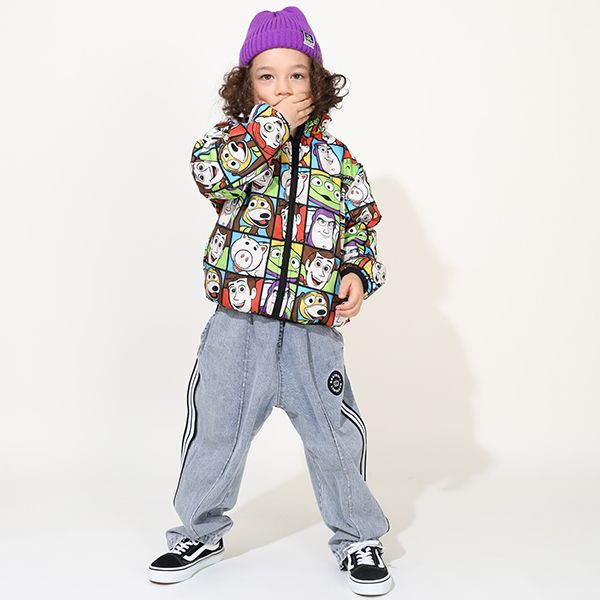 【ベビードール】トイ・ストーリー リバーシブルアウター 9898K / ウッディ バズ・ライトイヤー ジェシー レックス ハム スリンキー・ドッグ エイリアン リトルグリーンメン 中綿 フリース 2WAY ブルゾン フードなし ベビーサイズ キッズ