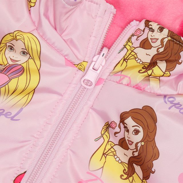 【ベビードール】プリンセス / リバーシブルアウター 9899K / ラプンツェル アリエル ベル 中綿 フリース 2WAY ブルゾン フードなし ベビーサイズ キッズ 女の子