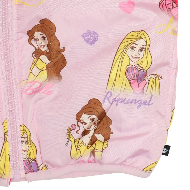 【ベビードール】プリンセス / リバーシブルアウター 9899K / ラプンツェル アリエル ベル 中綿 フリース 2WAY ブルゾン フードなし ベビーサイズ キッズ 女の子