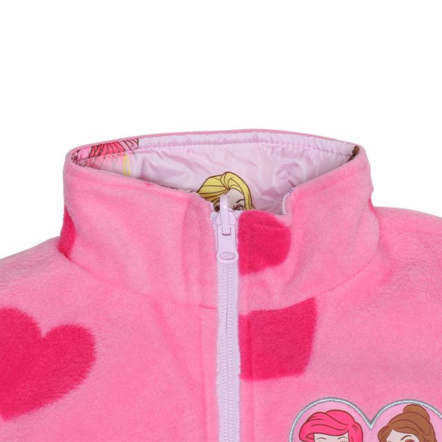 【ベビードール】プリンセス / リバーシブルアウター 9899K / ラプンツェル アリエル ベル 中綿 フリース 2WAY ブルゾン フードなし ベビーサイズ キッズ 女の子