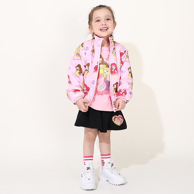 【ベビードール】プリンセス / リバーシブルアウター 9899K / ラプンツェル アリエル ベル 中綿 フリース 2WAY ブルゾン フードなし ベビーサイズ キッズ 女の子