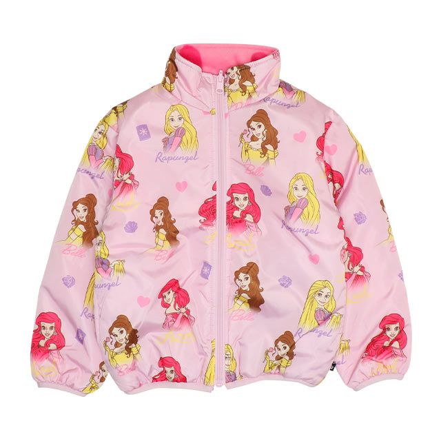 【ベビードール】プリンセス / リバーシブルアウター 9899K / ラプンツェル アリエル ベル 中綿 フリース 2WAY ブルゾン フードなし ベビーサイズ キッズ 女の子
