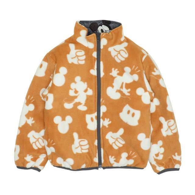 【ベビードール】ミッキー リバーシブルアウター 9900K / ベビーサイズ キッズ トップス 長袖 アウター ブルゾン ジャケット ジャンパー フリース 中綿 軽い 秋冬