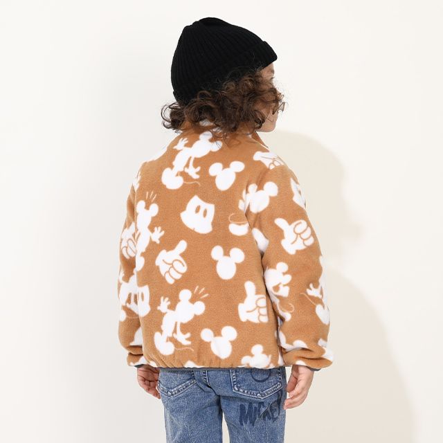 【ベビードール】ミッキー リバーシブルアウター 9900K / ベビーサイズ キッズ トップス 長袖 アウター ブルゾン ジャケット ジャンパー フリース 中綿 軽い 秋冬