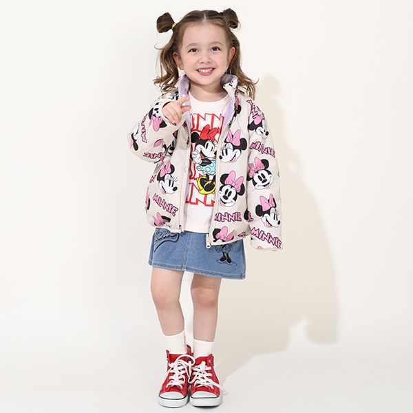 【ベビードール】ミニー リバーシブルアウター 9900K / ベビーサイズ キッズ トップス 長袖 アウター ブルゾン ジャケット ジャンパー フリース 中綿 軽い 秋冬