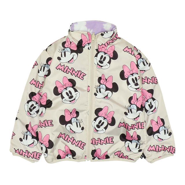 【ベビードール】ミニー リバーシブルアウター 9900K / ベビーサイズ キッズ トップス 長袖 アウター ブルゾン ジャケット ジャンパー フリース 中綿 軽い 秋冬
