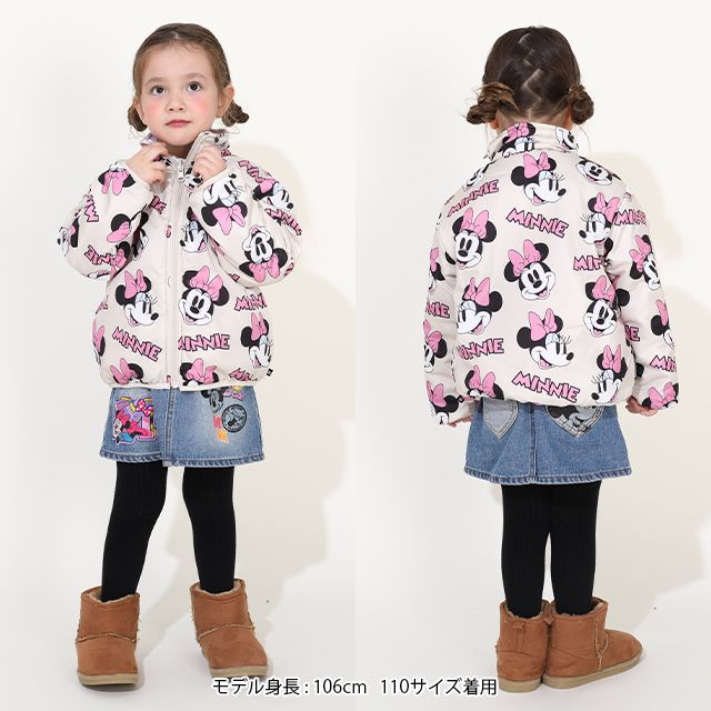 【ベビードール】ミニー リバーシブルアウター 9900K / ベビーサイズ キッズ トップス 長袖 アウター ブルゾン ジャケット ジャンパー フリース 中綿 軽い 秋冬
