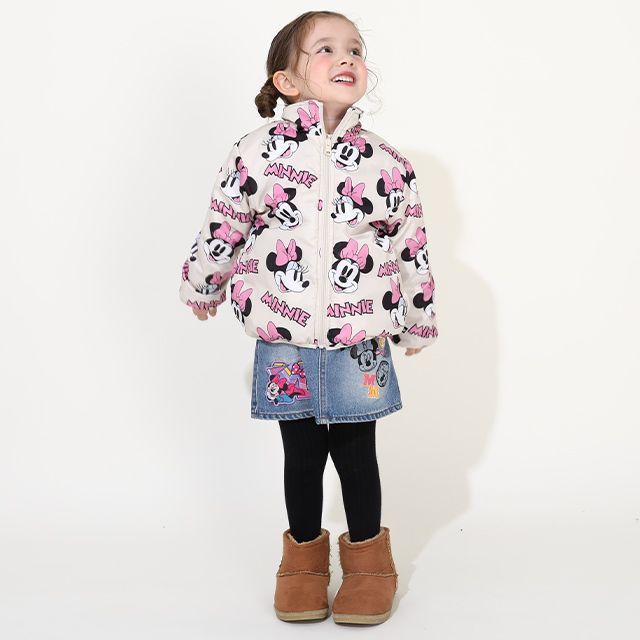 【ベビードール】ミニー リバーシブルアウター 9900K / ベビーサイズ キッズ トップス 長袖 アウター ブルゾン ジャケット ジャンパー フリース 中綿 軽い 秋冬