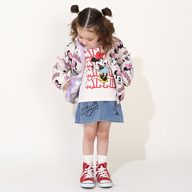 【ベビードール】ミニー リバーシブルアウター 9900K / ベビーサイズ キッズ トップス 長袖 アウター ブルゾン ジャケット ジャンパー フリース 中綿 軽い 秋冬