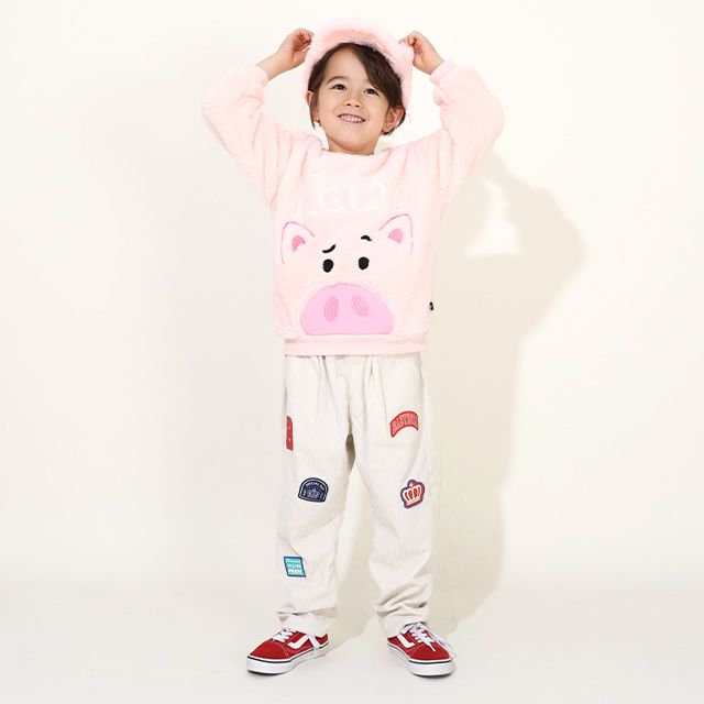 【ベビードール】ハム ボアトレーナー 9979K / トイ・ストーリー ベビーサイズ キッズ トップス 長袖 シャギーボア素材 もこもこ 秋冬