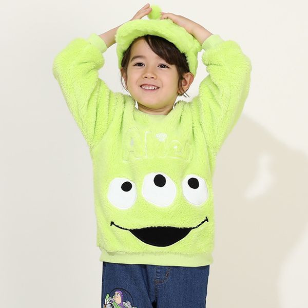 【ベビードール】リトルグリーンメン ボアトレーナー 9979K / トイ・ストーリー ベビーサイズ キッズ トップス 長袖 シャギーボア素材 もこもこ 秋冬