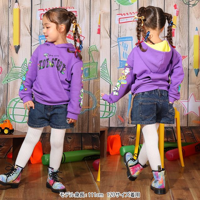 【ベビードール】親子お揃い トイ・ストーリー 裏起毛パーカー 9980K / ベビーサイズ キッズ トップス 長袖 秋冬 裏起毛 ウッディ バズ ジェシー リトルグリーンメン レックス
