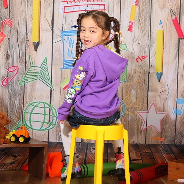 【ベビードール】親子お揃い トイ・ストーリー 裏起毛パーカー 9980K / ベビーサイズ キッズ トップス 長袖 秋冬 裏起毛 ウッディ バズ ジェシー リトルグリーンメン レックス