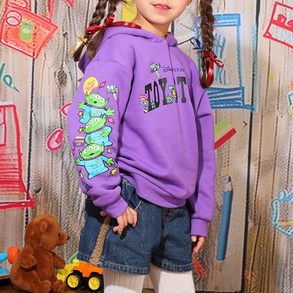 【ベビードール】親子お揃い トイ・ストーリー 裏起毛パーカー 9980K / ベビーサイズ キッズ トップス 長袖 秋冬 裏起毛 ウッディ バズ ジェシー リトルグリーンメン レックス