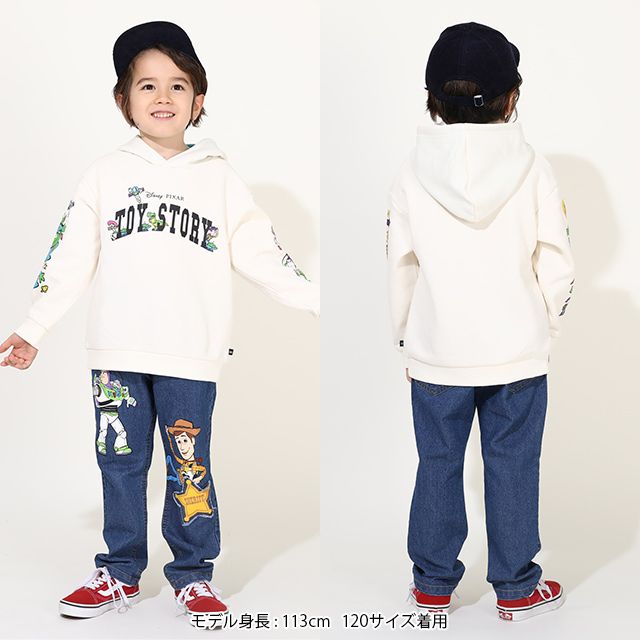 【ベビードール】親子お揃い トイ・ストーリー 裏起毛パーカー 9980K / ベビーサイズ キッズ トップス 長袖 秋冬 裏起毛 ウッディ バズ ジェシー リトルグリーンメン レックス