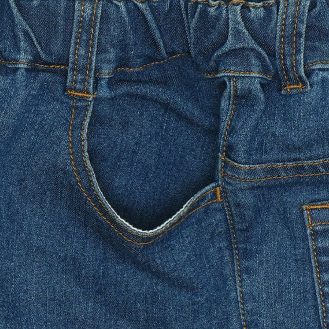 【ベビードール】トイ・ストーリー ストレートデニムロングパンツ 9981K / ベビーサイズ キッズ ボトム 長ズボン ジーパン ジーンズ ウエスト総ゴム ゴム穴付き ベルトループ フェイクボタン ストレッチ素材 ウッディ バズ ポテトヘッド