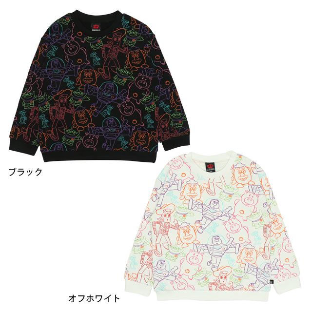 【ベビードール】トイ・ストーリー 親子お揃い 裏毛総柄トレーナー 9982K / ベビーサイズ キッズ リンクコーデ ペアルック 親子コーデ トップス 長袖 プルオーバー スウェット トレーナー
