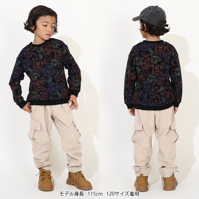 【ベビードール】トイ・ストーリー 親子お揃い 裏毛総柄トレーナー 9982K / ベビーサイズ キッズ リンクコーデ ペアルック 親子コーデ トップス 長袖 プルオーバー スウェット トレーナー