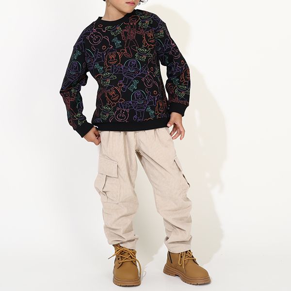 【ベビードール】トイ・ストーリー 親子お揃い 裏毛総柄トレーナー 9982K / ベビーサイズ キッズ リンクコーデ ペアルック 親子コーデ トップス 長袖 プルオーバー スウェット トレーナー