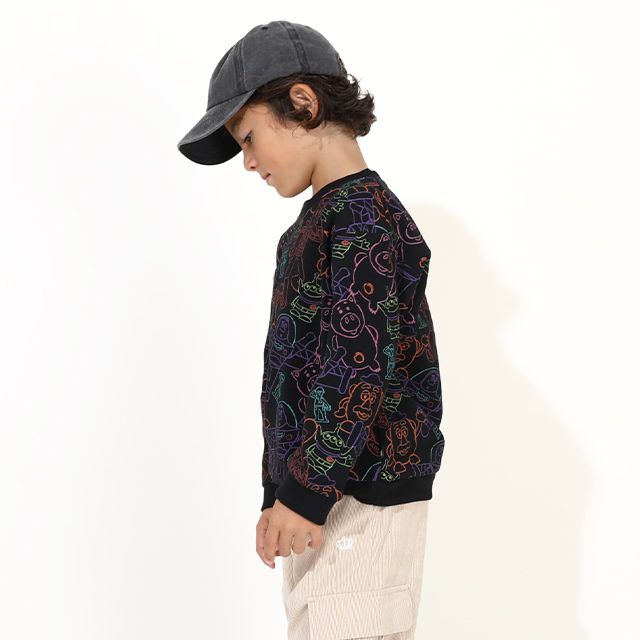 【ベビードール】トイ・ストーリー 親子お揃い 裏毛総柄トレーナー 9982K / ベビーサイズ キッズ リンクコーデ ペアルック 親子コーデ トップス 長袖 プルオーバー スウェット トレーナー