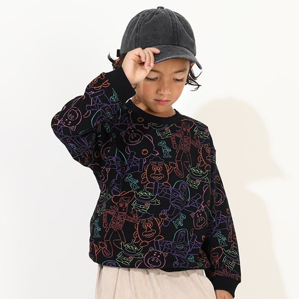 【ベビードール】トイ・ストーリー 親子お揃い 裏毛総柄トレーナー 9982K / ベビーサイズ キッズ リンクコーデ ペアルック 親子コーデ トップス 長袖 プルオーバー スウェット トレーナー