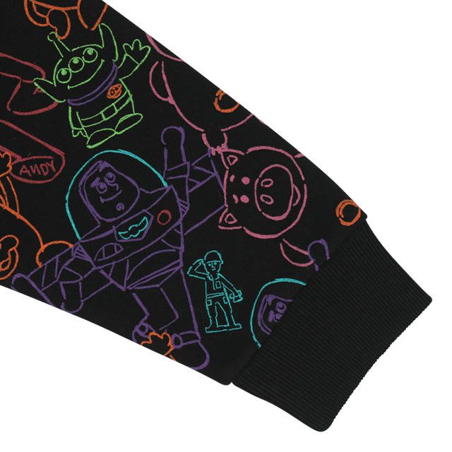 【ベビードール】ウッディ バズ・ライトイヤー ハム エイリアン 親子お揃い トイ・ストーリー 裏毛総柄トレーナー 9982A メンズ レディース