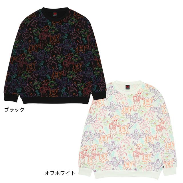 【ベビードール】ウッディ バズ・ライトイヤー ハム エイリアン 親子お揃い トイ・ストーリー 裏毛総柄トレーナー 9982A メンズ レディース