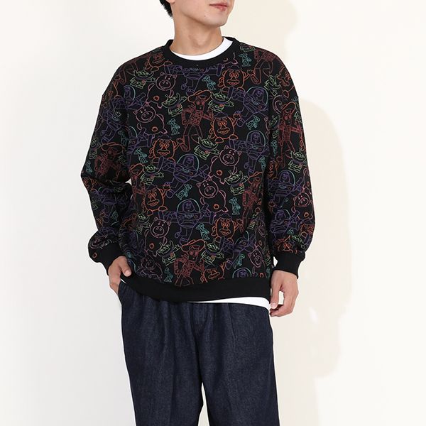 【ベビードール】ウッディ バズ・ライトイヤー ハム エイリアン 親子お揃い トイ・ストーリー 裏毛総柄トレーナー 9982A メンズ レディース