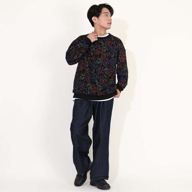 【ベビードール】ウッディ バズ・ライトイヤー ハム エイリアン 親子お揃い トイ・ストーリー 裏毛総柄トレーナー 9982A メンズ レディース