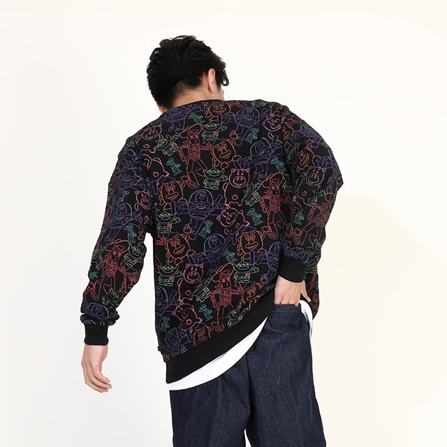 【ベビードール】ウッディ バズ・ライトイヤー ハム エイリアン 親子お揃い トイ・ストーリー 裏毛総柄トレーナー 9982A メンズ レディース