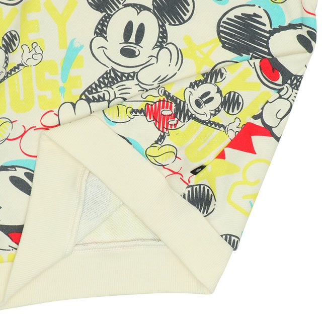 【ベビードール】ミッキー 親子お揃い グラフィティ総柄パーカー 9983K / ベビーサイズ キッズ リンクコーデ ペアルック 親子コーデ 長袖 トップス パーカー プルオーバー スウェット