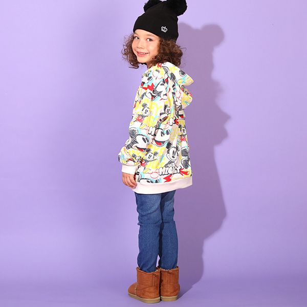 【ベビードール】ミッキー 親子お揃い グラフィティ総柄パーカー 9983K / ベビーサイズ キッズ リンクコーデ ペアルック 親子コーデ 長袖 トップス パーカー プルオーバー スウェット