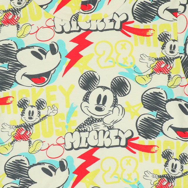 【ベビードール】ミッキー 親子お揃い グラフィティ総柄パーカー 9983K / ベビーサイズ キッズ リンクコーデ ペアルック 親子コーデ 長袖 トップス パーカー プルオーバー スウェット