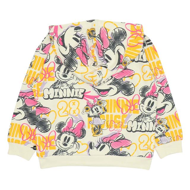 【ベビードール】ミニー 親子お揃い グラフィティ総柄パーカー 9983K / ベビーサイズ キッズ リンクコーデ ペアルック 親子コーデ 長袖 トップス パーカー プルオーバー スウェット