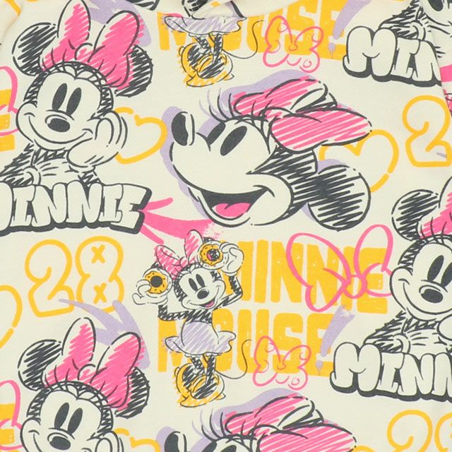 【ベビードール】ミニー 親子お揃い グラフィティ総柄パーカー 9983K / ベビーサイズ キッズ リンクコーデ ペアルック 親子コーデ 長袖 トップス パーカー プルオーバー スウェット