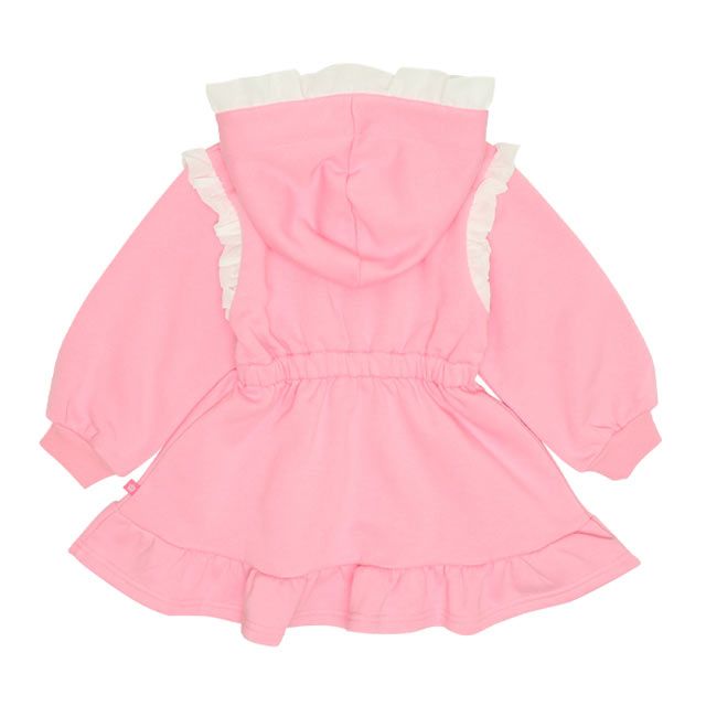 【ベビードール】アリエル プリンセス / フリル裏起毛ワンピース 9988K / キッズ ワンピ 長袖 スカート フード付き ボリューム袖 ウエストゴム入り ガーリー 秋冬