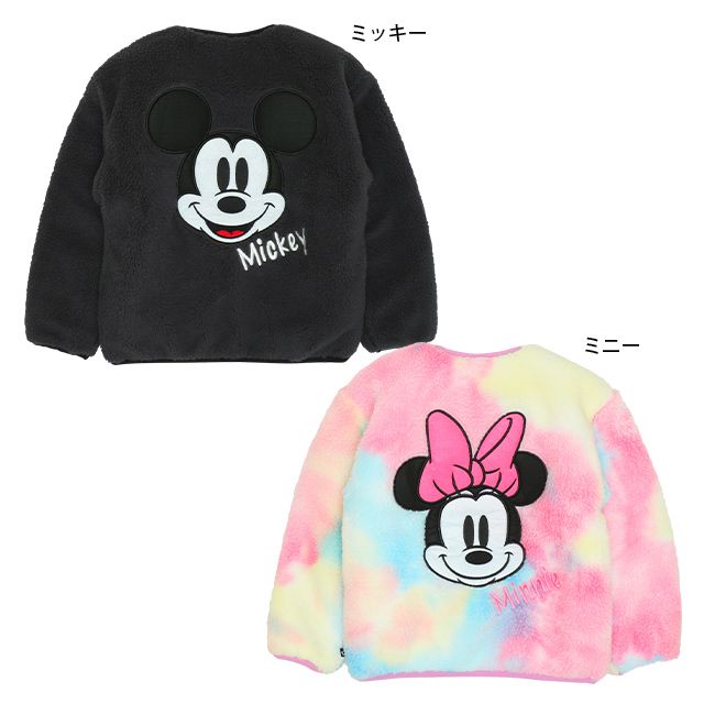 【ベビードール】ミッキー 中綿ボアブルゾン 9990K / ベビーサイズ キッズ トップス 長袖 アウター ブルゾン ジャケット 羽織 コート 秋冬 もこもこ 防寒