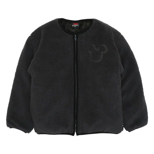 【ベビードール】ミッキー 中綿ボアブルゾン 9990K / ベビーサイズ キッズ トップス 長袖 アウター ブルゾン ジャケット 羽織 コート 秋冬 もこもこ 防寒