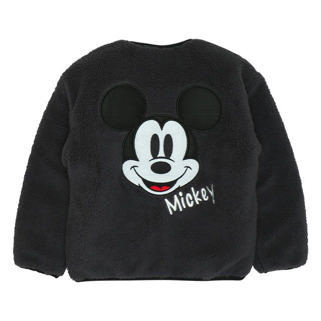 【ベビードール】ミッキー 中綿ボアブルゾン 9990K / ベビーサイズ キッズ トップス 長袖 アウター ブルゾン ジャケット 羽織 コート 秋冬 もこもこ 防寒