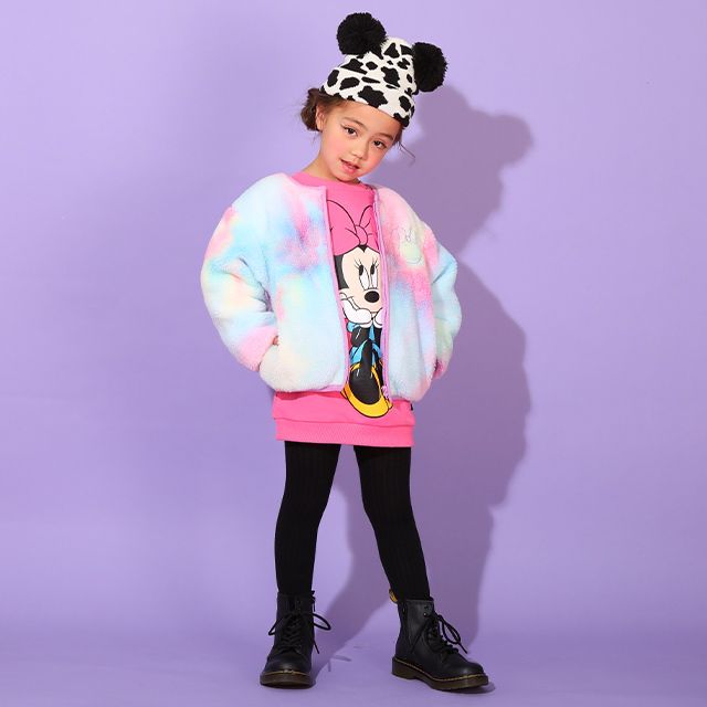 【ベビードール】ミニー 中綿ボアブルゾン 9990K / ベビーサイズ キッズ トップス 長袖 アウター ブルゾン ジャケット 羽織 コート 秋冬 もこもこ 防寒