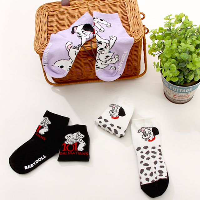 【ベビードール】１０１匹わんちゃん ソックスセット7089 / ベビーサイズ キッズ くつ下 靴下 3足セット 3足組み 3点セット プチプラ 10-13cm・13-16cm滑り止め付き