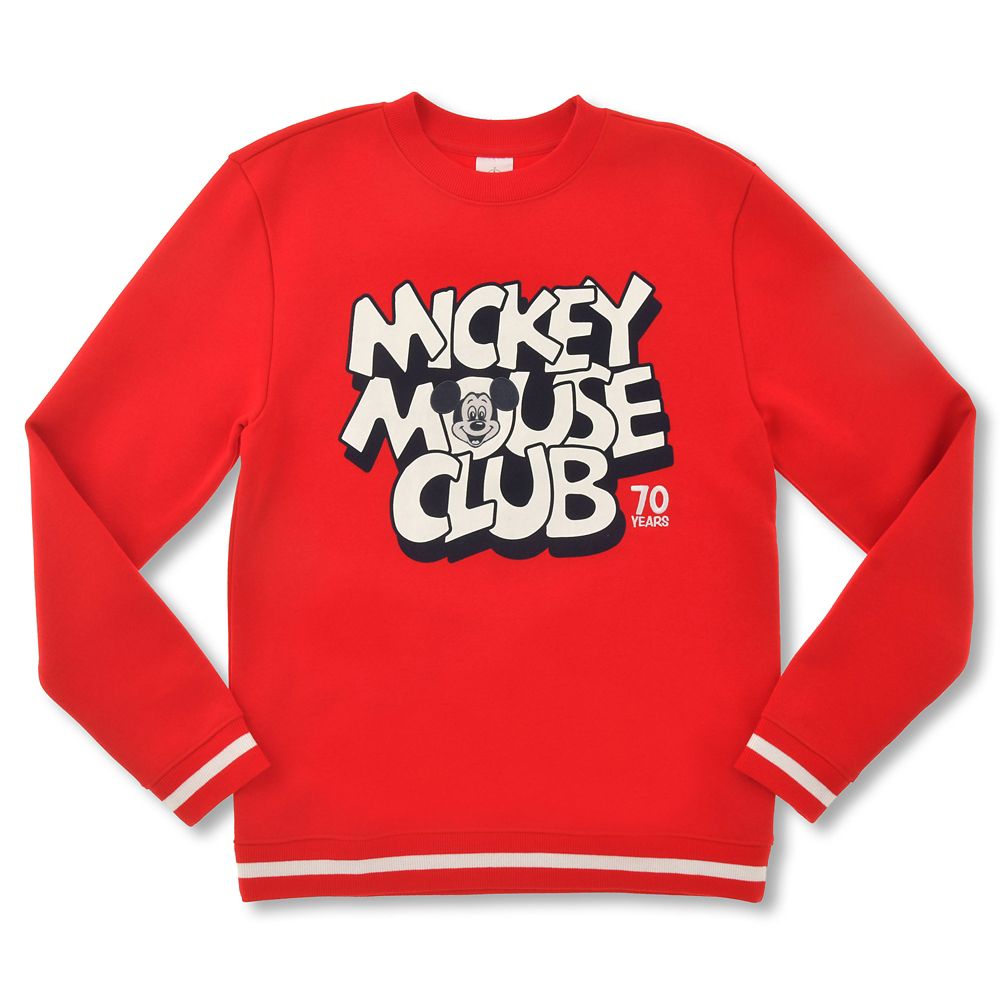 ミッキー 長袖トレーナー レッド L XL Mickey Mouse Club 70th