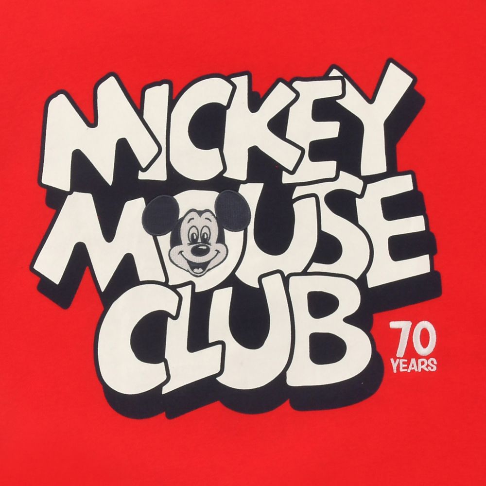 ミッキー 長袖トレーナー レッド L XL Mickey Mouse Club 70th