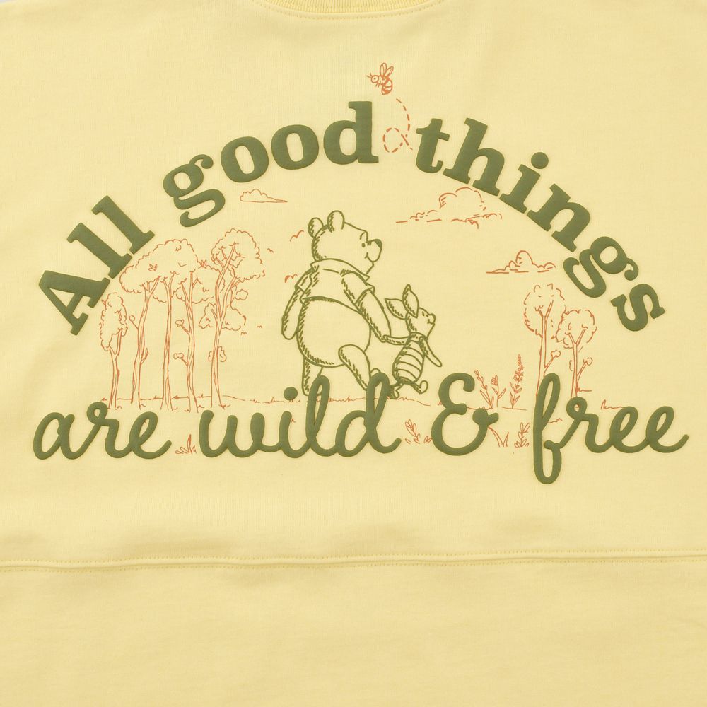【Spirit Jersey】プーさん＆ピグレット 長袖Tシャツ イエロー L XL