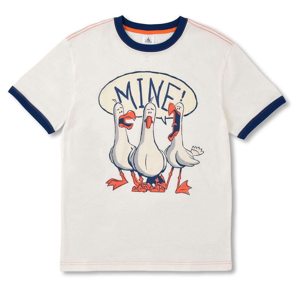 カモメたち 半袖Tシャツ リンガー ファインディング・ニモ Nemo Mine Mine Mine