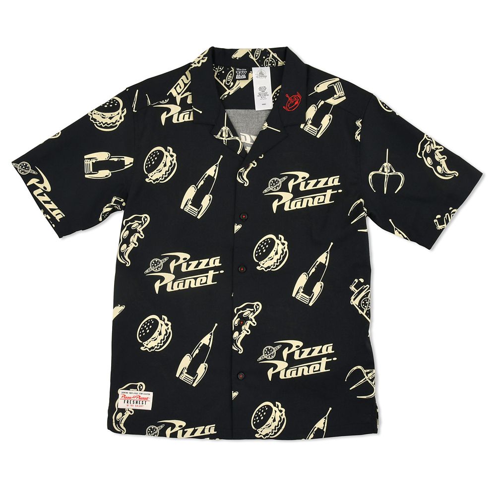 リトル・グリーン・メン／エイリアン 半袖シャツ ブラック L XL PIZZA PLANET