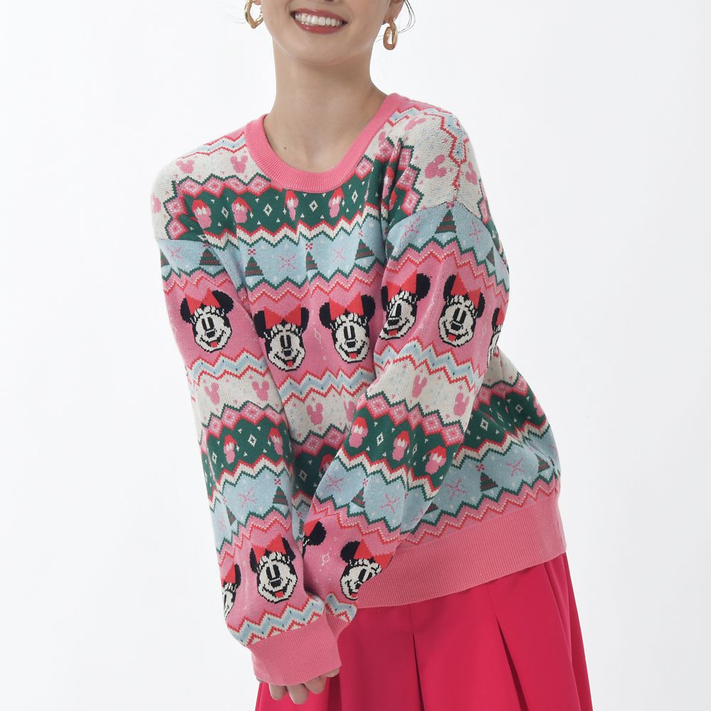 【Disney Traditions】ミニー クリスマスセーター ディズニーストア ミニー 長袖セーター L Disney Christmas 東京