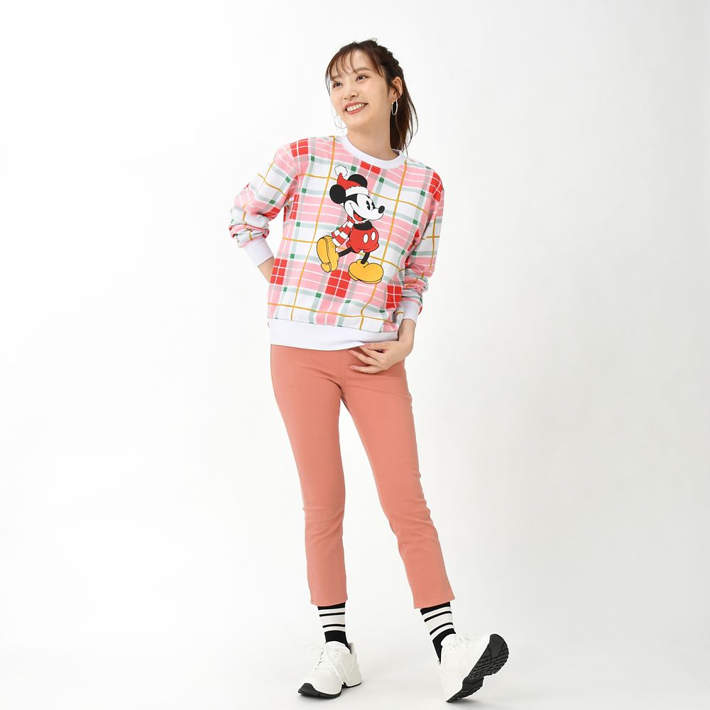 公式 ショップディズニー ミッキー トレーナー チェック柄 クリスマス